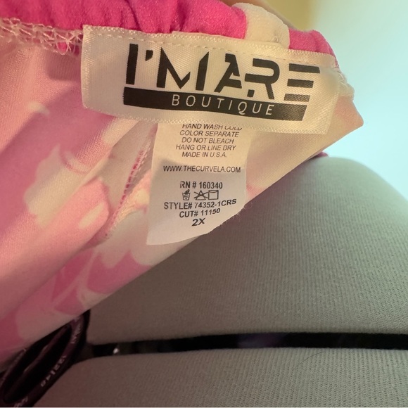 I'MARE Boutique Pink Floral Off The Shoulder Top - Picture 5 of 5